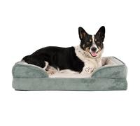 FurHaven Lit pour Chien en Gel rafraîchissant pour Chiens de Moyenne/Petite Taille avec traversins Amovibles et Housse Lavable, pour Chiens pesant jusqu'à 15,9 kg - Canapé Confortable en Peluche et