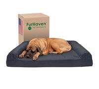 Furhaven Lit pour Chien en Gel rafraîchissant pour Grands Chiens avec traversins Amovibles et Housse Lavable, pour Chiens jusqu'à 56,7 kg - Canapé matelassé - Gris Fer, Jumbo Plus/XXL