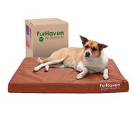 Furhaven Lit pour Chien en Gel rafraîchissant résistant à l'eau pour Chiens de Grande/Moyenne Taille avec Housse Amovible Lavable, pour Chiens jusqu'à 25 kg - Matelas en Toile Oxford imprimée avec