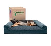 FurHaven Lit pour Chien en Mousse de Gel rafraîchissant en Sherpa et Chenille avec Housse Amovible Lavable - Bleu Orion, Jumbo Plus (Taille XXL)
