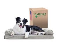 Furhaven Refroidissement Gel Infusé en Mousse à mémoire Dessus Lit pour Chien Canapé pour Chiens et Chats