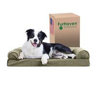 Furhaven Refroidissement Gel Infusé en Mousse à mémoire Dessus Lit pour Chien Canapé pour Chiens et Chats