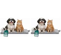 Furhaven Small Cat Bed ThermaNAP Quilted Faux Fur Self-Warming Pad, Washable - Gray, Small (Lot de 2)