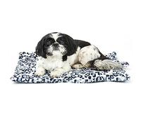 Furhaven Small Cat Bed ThermaNAP Quilted Faux Fur Self-Warming Pad, Washable - Snow Leopard, Small
