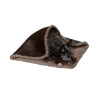Furhaven Small Waterproof & Self-Warming Soft-Edged Terry & Sherpa Dog Blanket, Washable - Espresso, Small