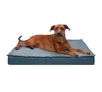 Furhaven XL Memory Foam Dog Bed Water-Resistant Indoor/Outdoor Quilt Top Convertible Mattress w/Removable Washable Cover - Calm Blue, Jumbo (X-Large)