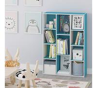 Furinno 11 Cube Bibliothèque Réversible Ouverte, Clair, Bleu Blanc, One Size
