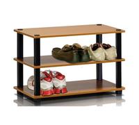 Furinno 13080LC/BK Porte-Chaussures, Bois, Cerisier Clair/Noir, Taille Unique, Light Cherry et Black, One Size