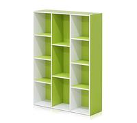 Furinno 7 Cube Reversible Bibliothèques, Bois, Blanc/Vert, Taille Unique, dense, One Size, 11-Cube
