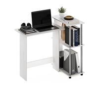 Furinno Abbott Bureau D'étude Compact pour Ordinateur, Engineered Wood, Chêne Blanc/Acier Inoxydable, 59,99 (D) x 96,9 (W) x 84,99 (H) cm