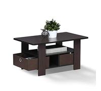 Furinno Andrey Table Basse avec Tiroir à Poubelle, Noyer Foncé, One Size