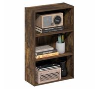 Furinno Basic Bibliothèque À 3 Niveaux, Étagère De Rangement Cubique, 18 X 43 X 66 Cm, pour Salon, Chambre, Bureau, Couleur Pin Ambré