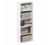 Furinno Basic Bibliothèque À 5 Niveaux, Étagère Cubique De Rangement, 18 X 43 X 112 Cm, pour Salon, Chambre, Bureau, Blanc