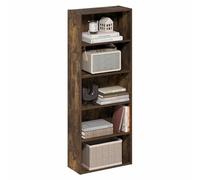 Furinno Basic Bibliothèque À 5 Niveaux, Étagère Cubique De Rangement, 7 X 17 X 44 Cm, pour Salon, Chambre, Bureau, Couleur Pin Ambré