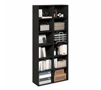 Furinno Basic Bibliothèque Ouverte à 12 Cubes, étagère, Organisateur de Rangement, 30 x 80 x 180 cm, Espresso