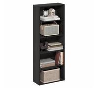 Furinno Basic Bibliothèque Ouverte à 5 Niveaux, Étagère, Organisateur de Rangement, 18.5 x 42.2 x 110.9 cm, Espresso