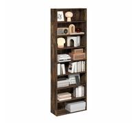 Furinno Basic Bibliothèque Ouverte à 8 Niveaux, Étagère, Organisateur de Rangement, 22.86 x 60 x 180 cm, Pin Ambré