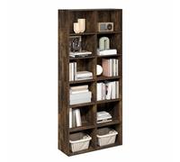 Furinno Basic Étagère, Bibliothèque À 12 Cubes, Étagère Ouverte, Rangement Cubique, 12 X 32 X 71 Cm, pour Salon, Bureau, Couleur Pin Ambré
