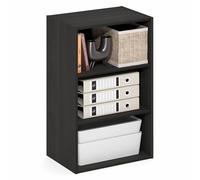 Furinno Basic Étagère, Bibliothèque À 3 Niveaux, Étagère De Rangement Cubique avec Étagère Ouverte, 11 X 17 X 26 Cm, pour Salon, Chambre, Bureau, Expresso