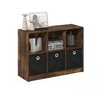 Furinno Basic Étagère, Bibliothèque À 6 Cubes, Étagère 3 X 2 avec Bacs De Rangement, 11,9 X 31,6 X 23,6 Cm, pour Salon, Chambre, Bureau, Couleur Pin Ambré