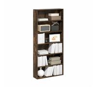 Furinno Basic Étagère, Bibliothèque À 6 Niveaux avec Étagère Ouverte, Étagère De Rangement Cubique, 17,8 X 61 X 134,6 Cm, pour Salon, Chambre, Bureau, Couleur Pin Ambré