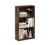 Furinno Basic Étagère, Bibliothèque Moderne À 3 Niveaux, Étagères Ouvertes, 23,6 X 55,4 X 100,3 Cm, pour Salon, Chambre, Bureau, Couleur Pin Ambré