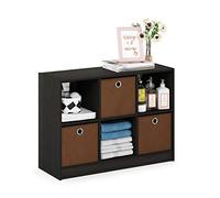 Furinno Basic Rangement de Bibliothèque 3x2 avec Bacs, Engineered Wood, Expresso, one size