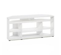 Furinno BESI Meuble TV, Montage sans Outils, Style Industriel, Console TV pour Téléviseurs Jusqu'À 46 Pouces, pour Salon Ou Chambre, Blanc