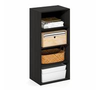 Furinno Bibliothèque Ouverte à 4 Niveaux Basic, Bibliothèque, Organisateur de Rangement, 11 x 17 x 35, Espresso