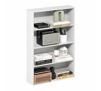 Furinno Bibliothèque Ouverte à 4 Niveaux Basic, Bibliothèque, Organisateur de Rangement, 6 x 24 x 35, Blanc