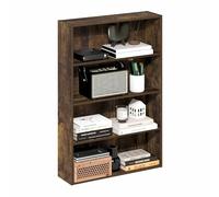 Furinno Bibliothèque Ouverte à 4 Niveaux Basic, Bibliothèque, Organisateur de Rangement, 6 x 24 x 35, Pin ambré