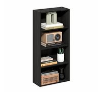 Furinno Bibliothèque Ouverte à 4 Niveaux Basic, Bibliothèque, Organisateur de Rangement, 7 x 17 x 35, Espresso