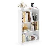 Furinno Bibliothèques, Bois, Blanc, Taille Unique, dense, One Size, 3 niveaux