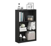 Furinno Bibliothèques, Bois, Noir, Taille Unique, dense, One Size, 3 niveaux