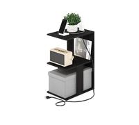Furinno Boyate Table d'appoint ouverte pour canapé, table d'appoint avec port de charge USB et de type C, expresso