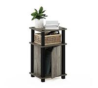 Furinno Brahms Table D'appoint 3 étages avec Porte, Chêne français/Noir