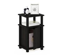 Furinno Brahms Table D'appoint 3 étages avec Porte, Espresso/Noir