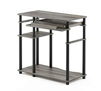 Furinno Bureau d'Ordinateur, Bois, Chêne Français Gris/Noir, Taille Unique, One Size
