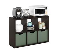Furinno Cabine de Rangement Décorative à Dos Ouvert à 6 Cubes, Chêne Foncé