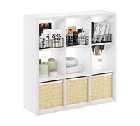 Furinno Cabine de Rangement Décorative à Dos Ouvert à 9 Cubes, Blanc