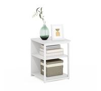 Furinno Camnus d'appoint, Table de Chevet, Bois d'ingénierie, uni/Blanc, 38,6(W) x 51,1(H) x 39,9(D) cm