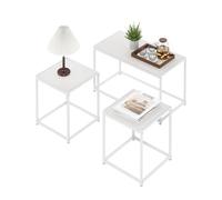 Furinno CAMNUS Lot de 3 Tables de Salon, Table Basse avec 2 Tables d'appoint, Tables d'appoint, pour Salon, Blanc