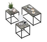 Furinno Camus ensemble Salon Moderne Basse et deux Tables de Bout, Americano, Chêne Français Gris, One Size