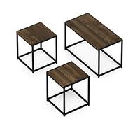 Furinno Camus ensemble Salon Moderne Basse et deux Tables de Bout, Noyer Columbia, One Size