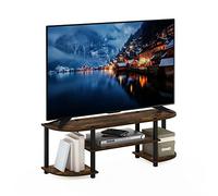 Furinno Centre de Divertissement TV Large Turn-S-Tube, Bois d'ingénierie, Pin Ambré/Noir, One Size