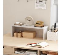 Furinno Classic 18 pouces Organiseur de bureau tag re de rangement et pr sentoir Marbre Blanc