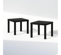 Furinno Classic Ensemble de 2 Tables de Chevet, Plateau de 1,8 cm d'épaisseur, Table de Chevet carrée, Table d'appoint, Montage Facile, pour Chambre ou Salon, Noir