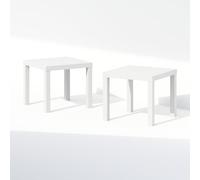 Furinno Classic Ensemble de 2 Tables de Chevet, Plateau de 1,8 cm d'épaisseur, Table de Chevet carrée, Table d'appoint, Montage Facile, pour Chambre ou Salon, Blanc