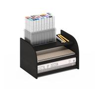 Furinno Classic Rangement Et Accessoires De Bureau, Support pour Écran À 3 Niveaux avec Étagère De Rangement pour Accessoires, Couleur Expresso