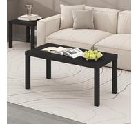 Furinno Classic Table Basse rectangulaire Moderne avec Plateau de 4,58 cm d'épaisseur, Table d'appoint pour Salon, Bureau à Domicile, Noir Classique